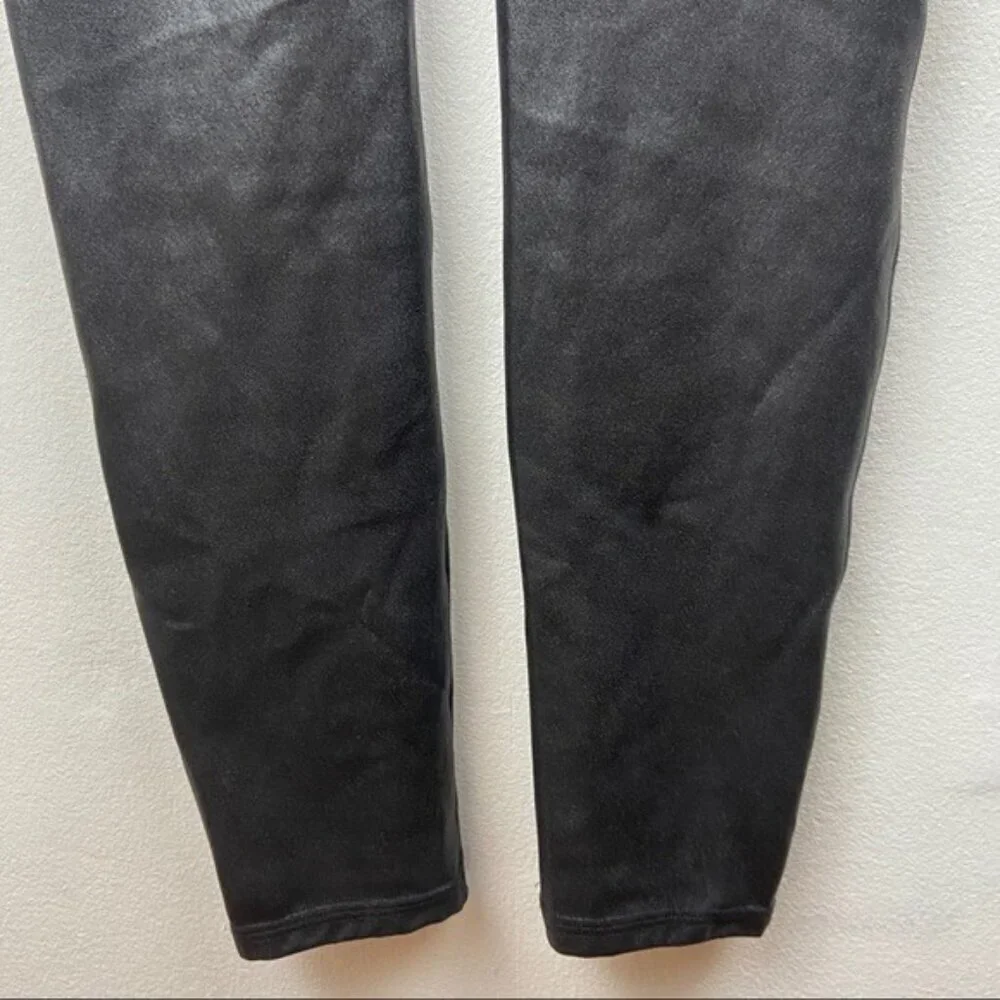 Spanx Faux Leather Black‎ Metallic Legging Large PETITE - Picture 5 of 10